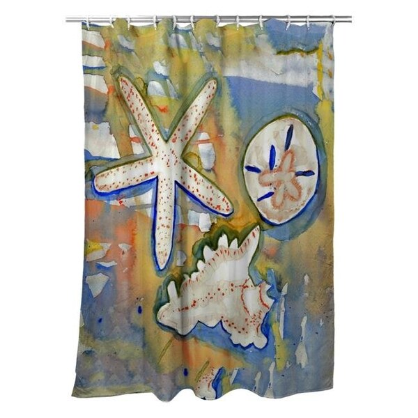 Betsy Drake Betsy Drake SH603 70 x 72 in. Beach Treasures Shower Curtain SH603 - main